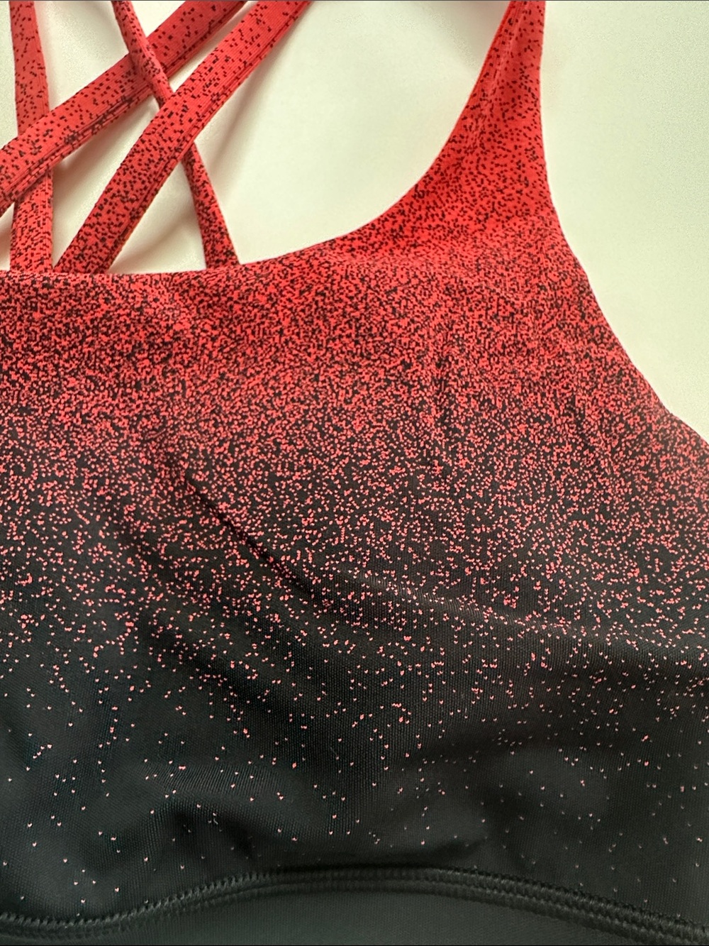 lululemon athletica Ombre Red to Black Crisscross Sports Bra